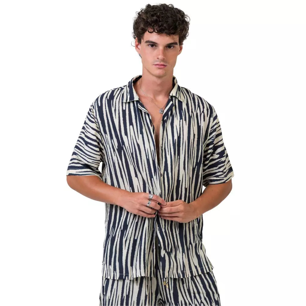conjunto camisa y bermuda algodon para hombre arena formentera