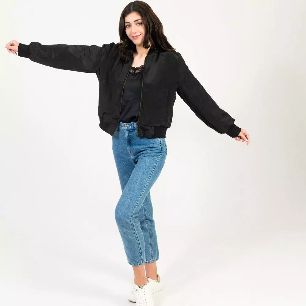 chaqueta bomber mujer negra
