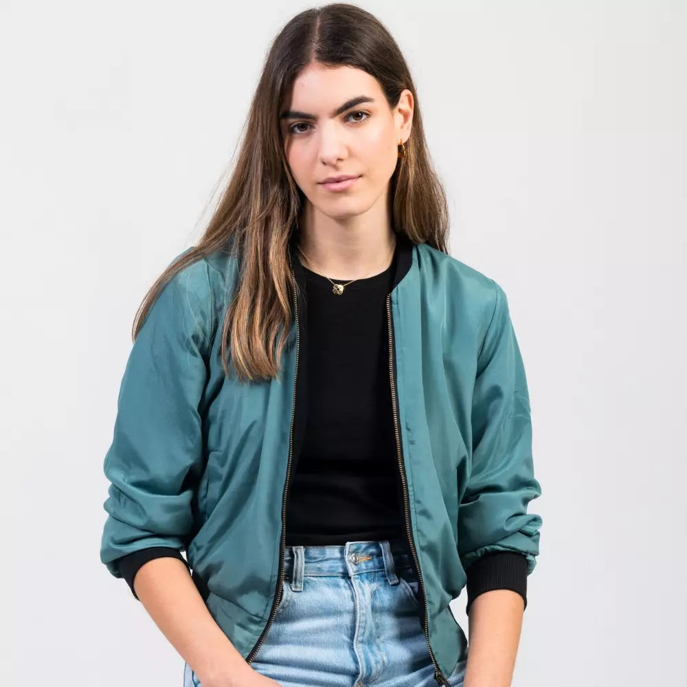 chaqueta bomber mujer verde