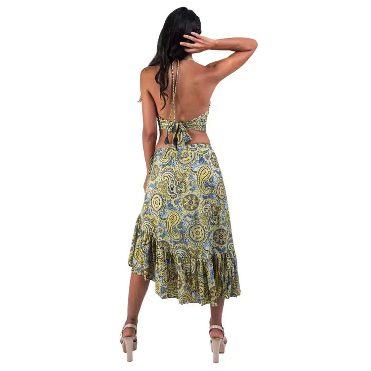 conjunto de top y falda mujer arena formentera