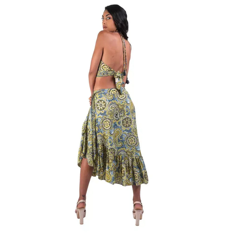 conjunto de top y falda mujer arena formentera