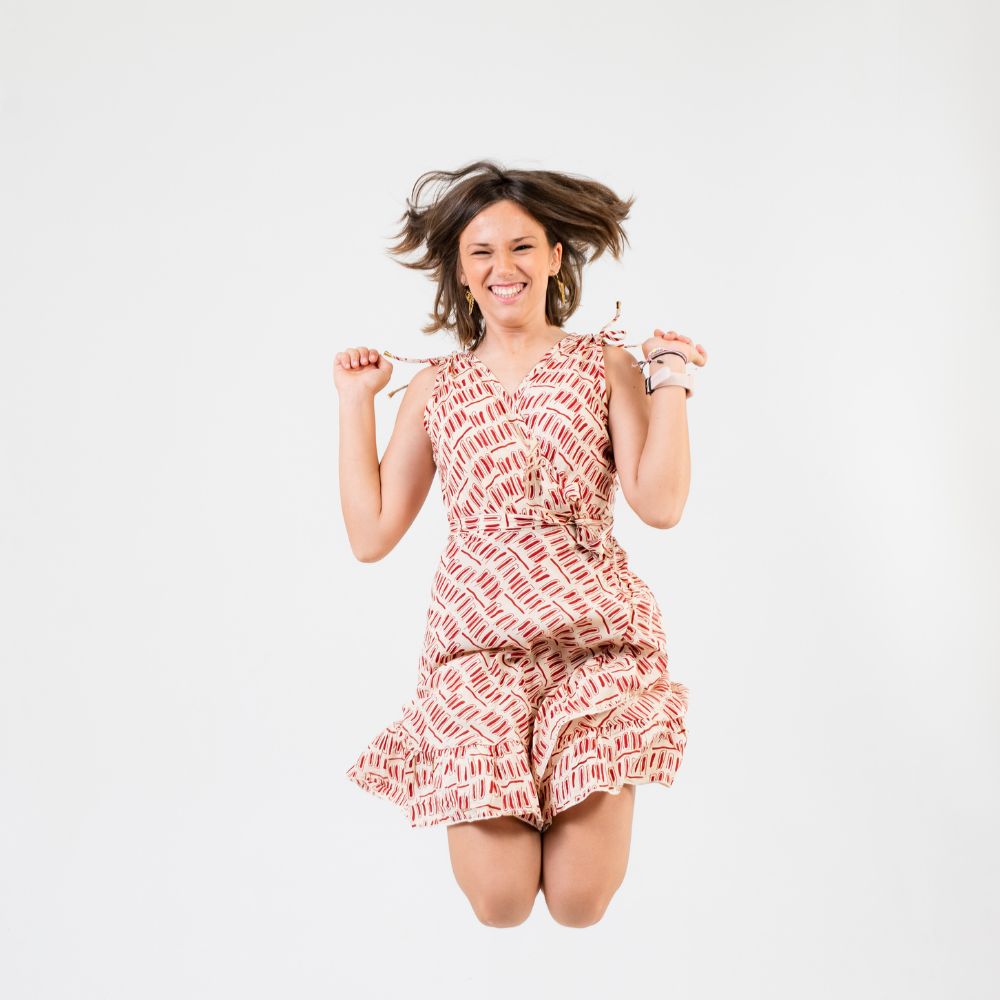 vestido corto cruzadao teen mjer arena formentera