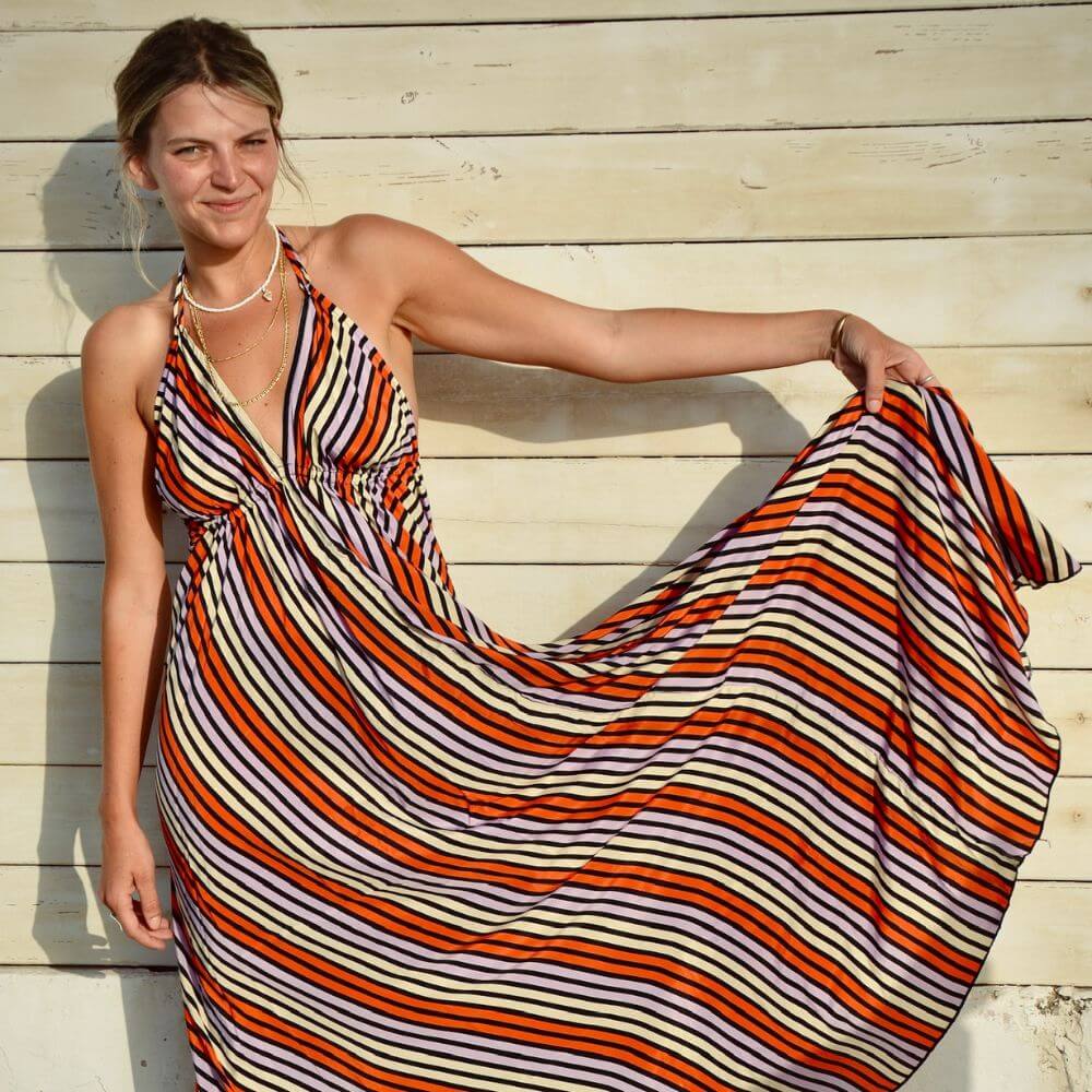 Vestido Bohemio rayas, Uma