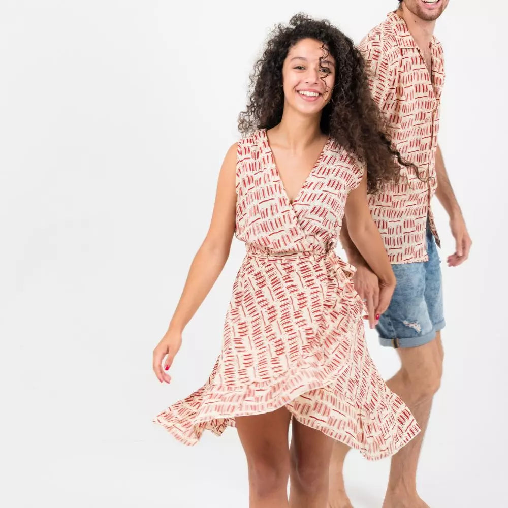 vestido corto cruzadao teen mjer arena formentera