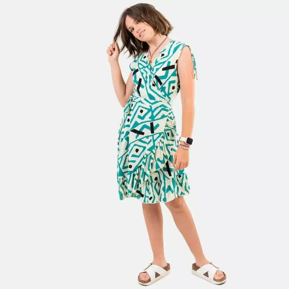 vestido corto cruzadao teen mjer arena formentera