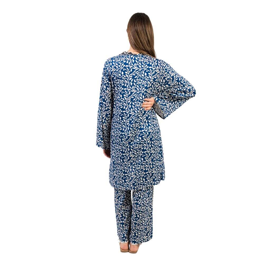 conjunto kimono y pantalón rayón mujer arena formentera