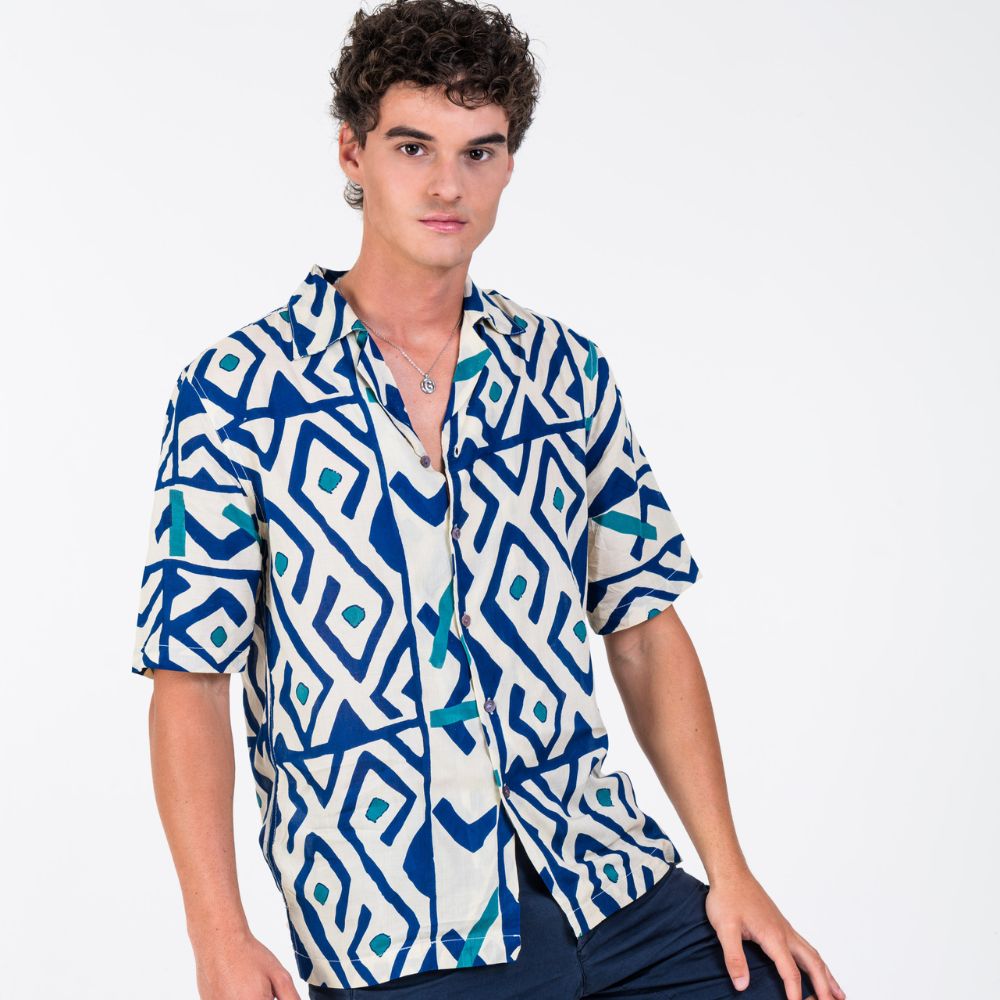 camisa de manga corta hombre arena formentera