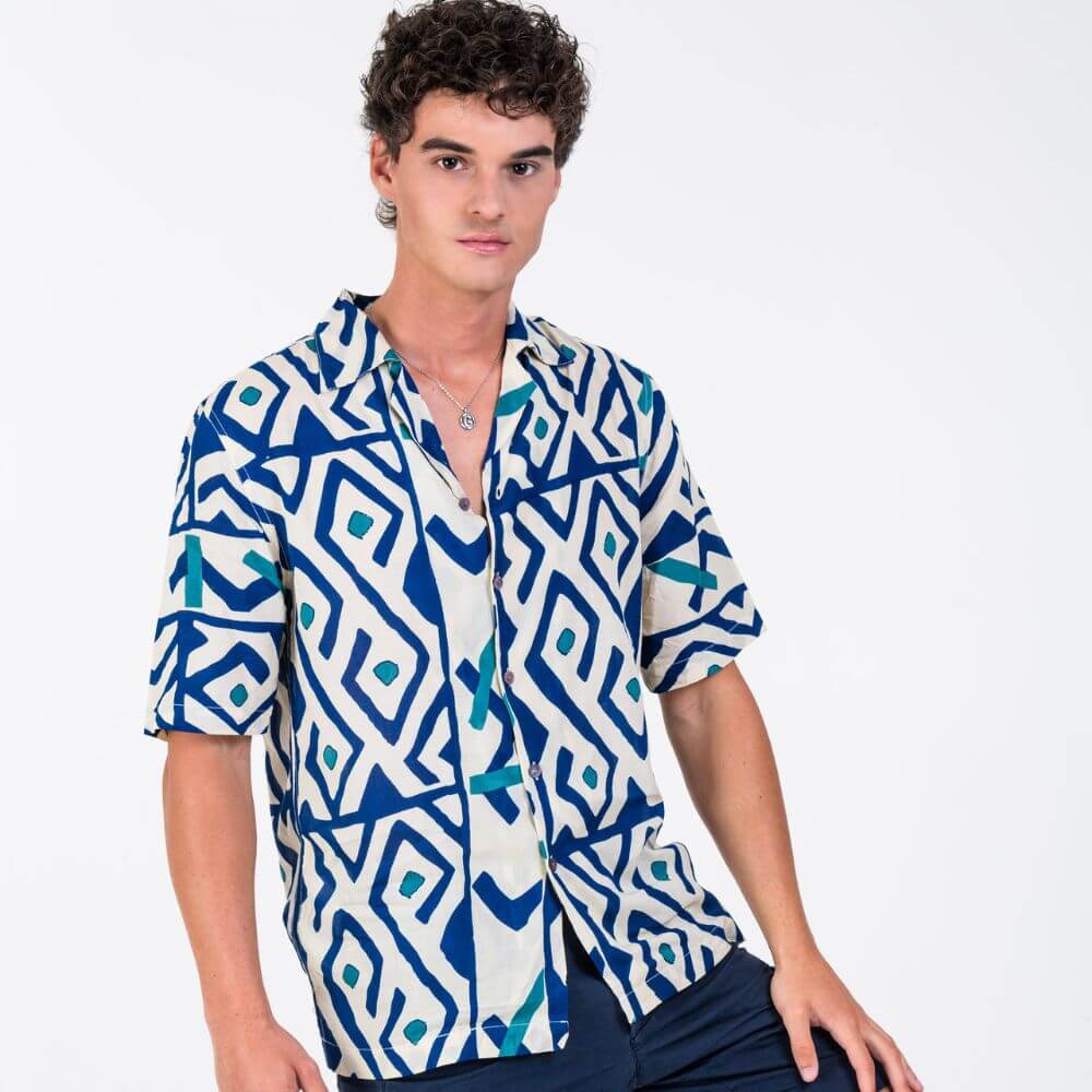 camisa de manga corta hombre arena formentera