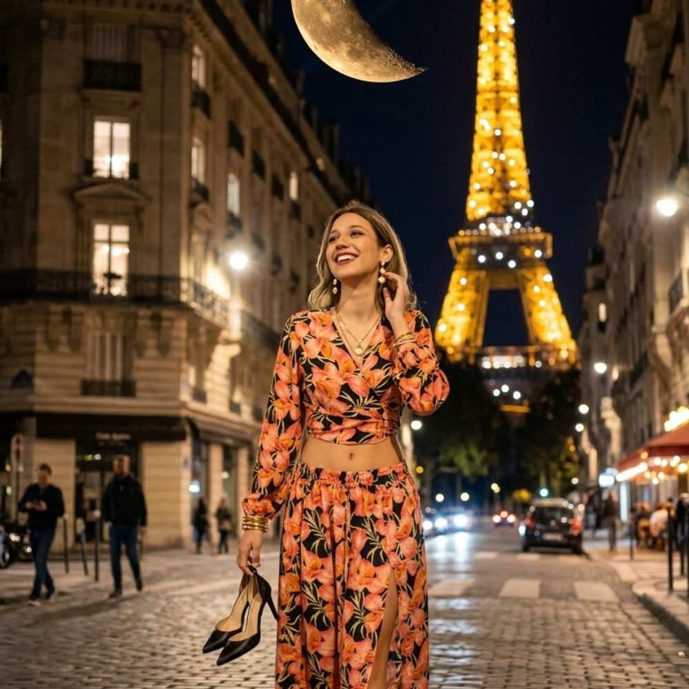 conjunto top y falda imitacion seda mujer arena formentera