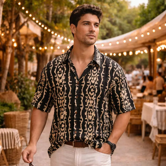 Camisa de manga corta de rayón, jero