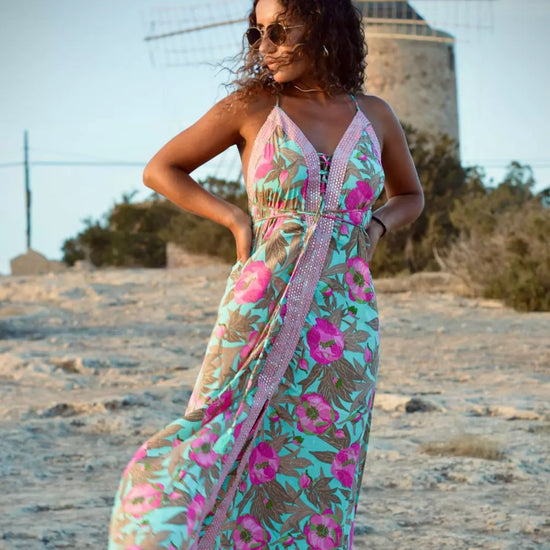 Vestido con lentejuela con flores, Sunshine