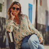 Blusa manga larga para mujer Arena Formentera