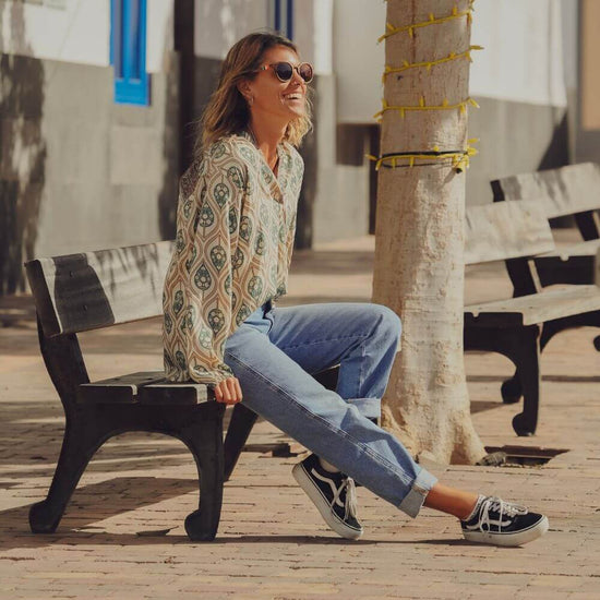 Blusa manga larga para mujer Arena Formentera