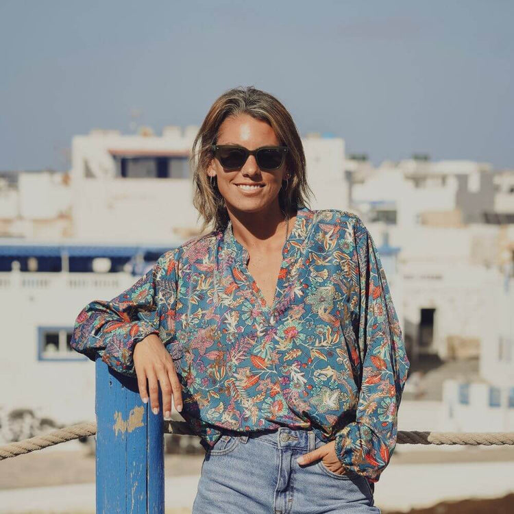 Blusa manga larga para mujer Arena Formentera