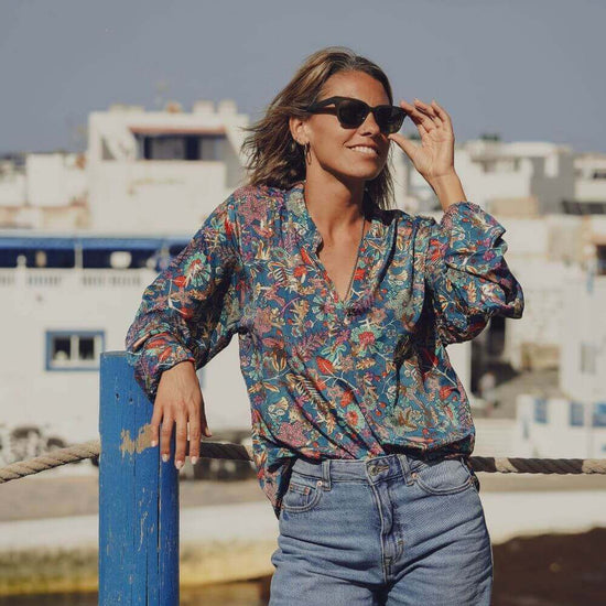 Blusa manga larga para mujer Arena Formentera