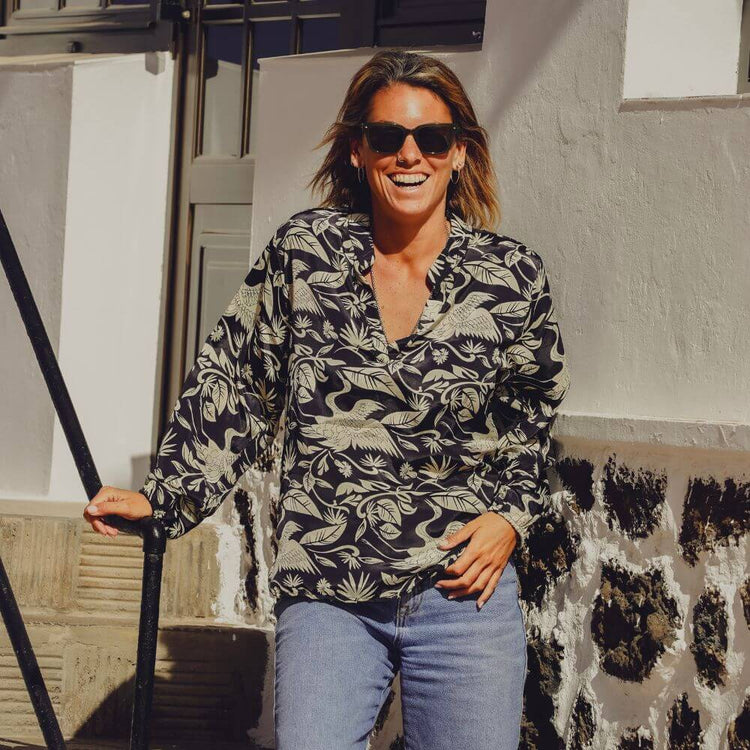 Blusa manga larga para mujer Arena Formentera