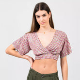 top corto con manga bohemio mujer Aena Formentera