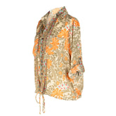 camisa  con botones de mangas largas con cuello clásico y cintura ajustable mujer arena formentera
