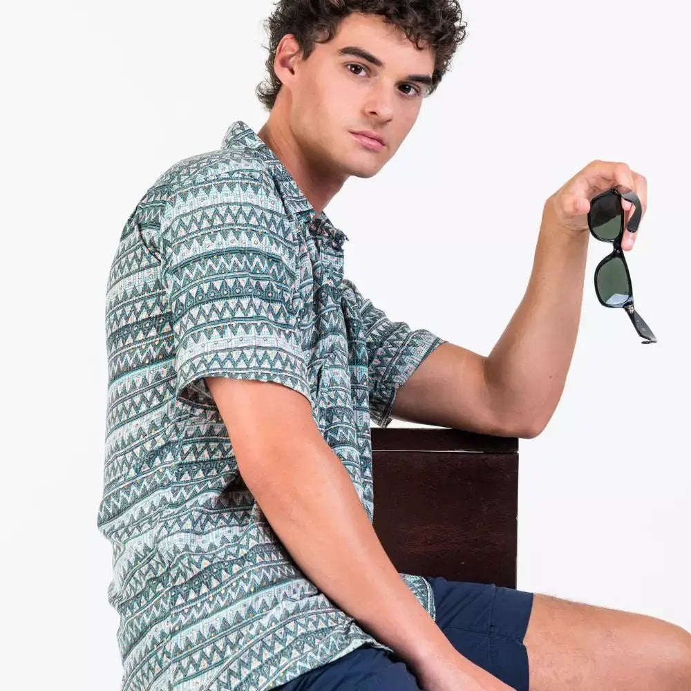 camisa manga corta hombre arena formentera