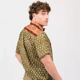 camisa imitación seda de manga corta hombre arena Formentera