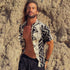 camisa hombre tribal, camisa rayón estampada, camisa bohemia hombre, camisa ligera verano, camisa cuello mao hombre, camisa Amazon Arena Formentera.