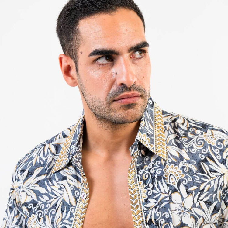 camisa hombre manga corta arena formentera