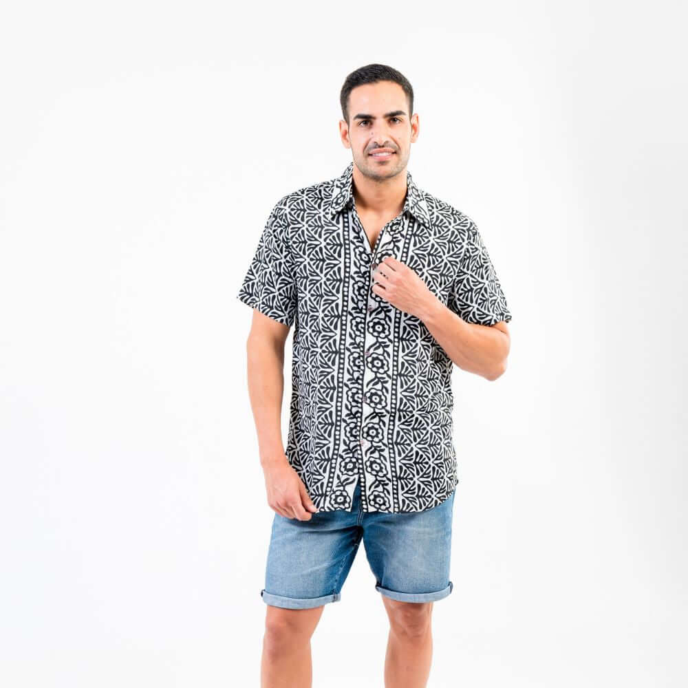 camisa de hombre manga corta arena formentera