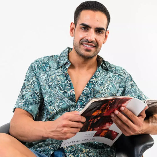 camisa hombre manga corta arena formentera