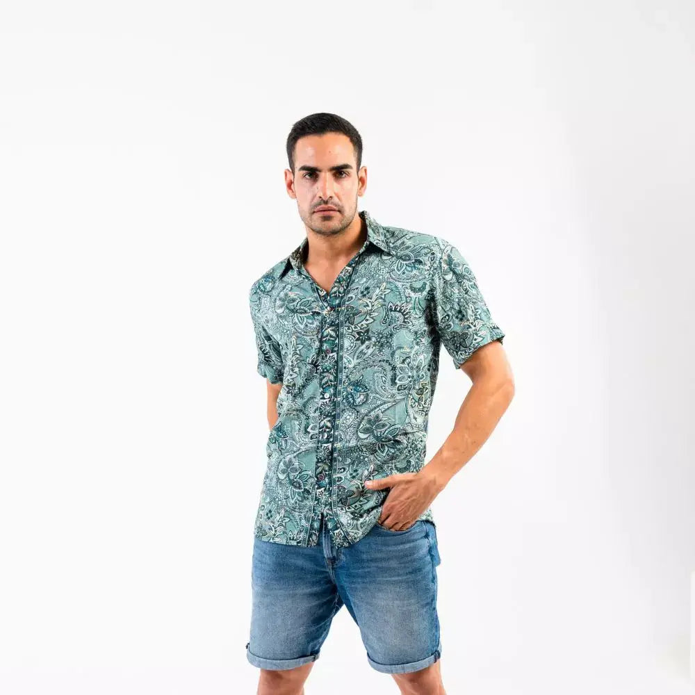camisa hombre manga corta arena formentera