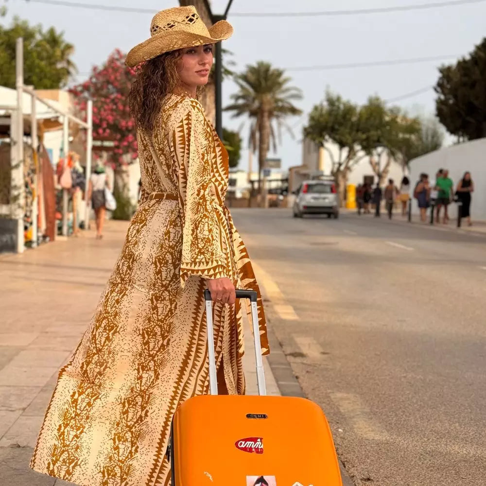 vestido camisero rayon mujer arena formentera