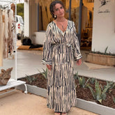 camisero vestido algodón largo bohemio mujer arena formentera