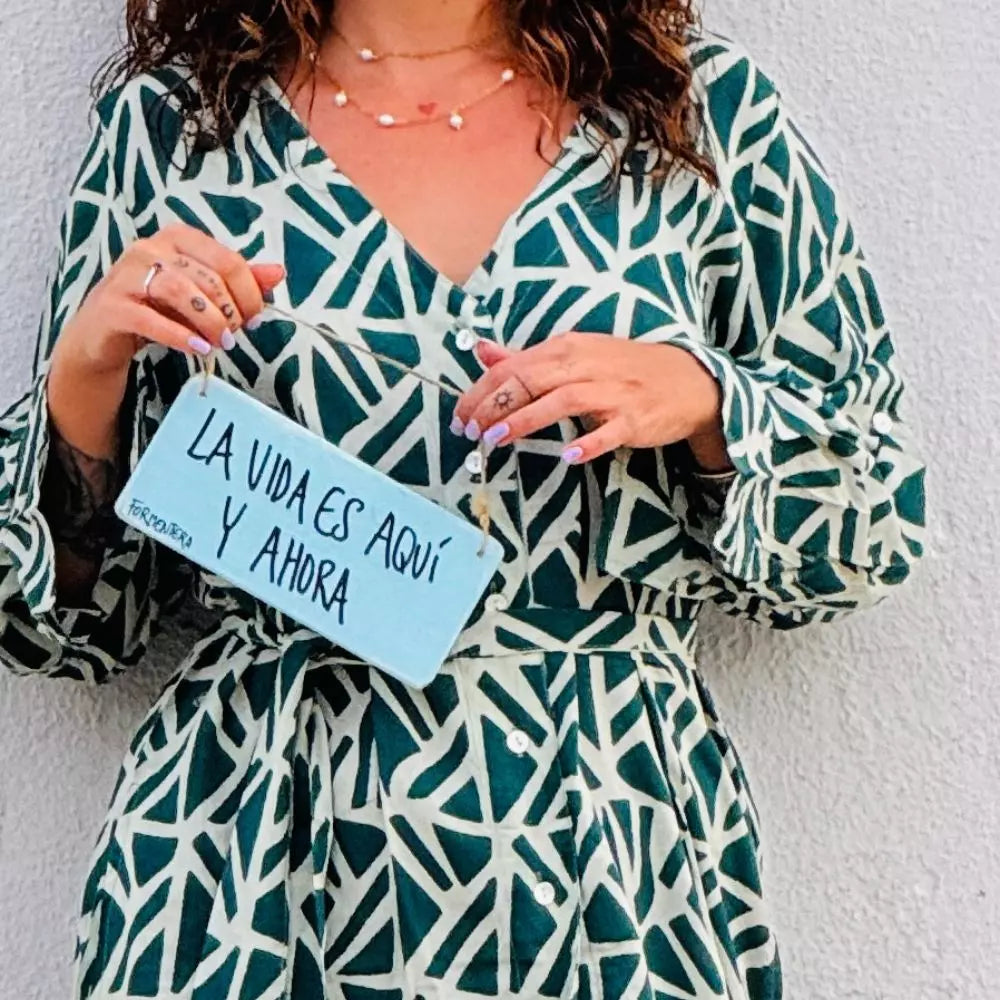 vestido camisero largo algodón mujer arena formentera