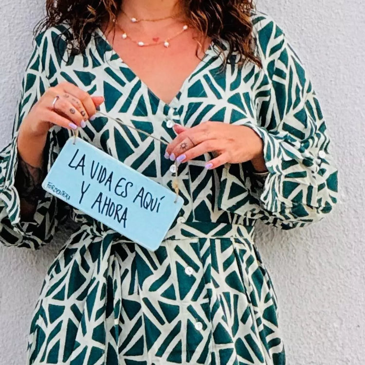 vestido camisero largo algodón mujer arena formentera