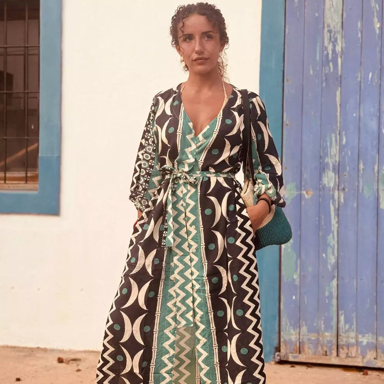 camisero vestido mujer algodón arena formentera