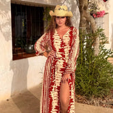 camisero vestido algodón largo bohemio mujer arena formentera