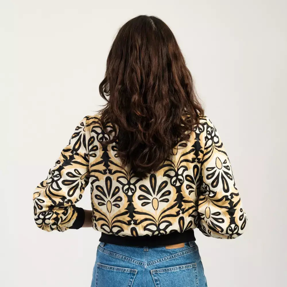 chaqueta bomber  con cremallera mujer arena formentera