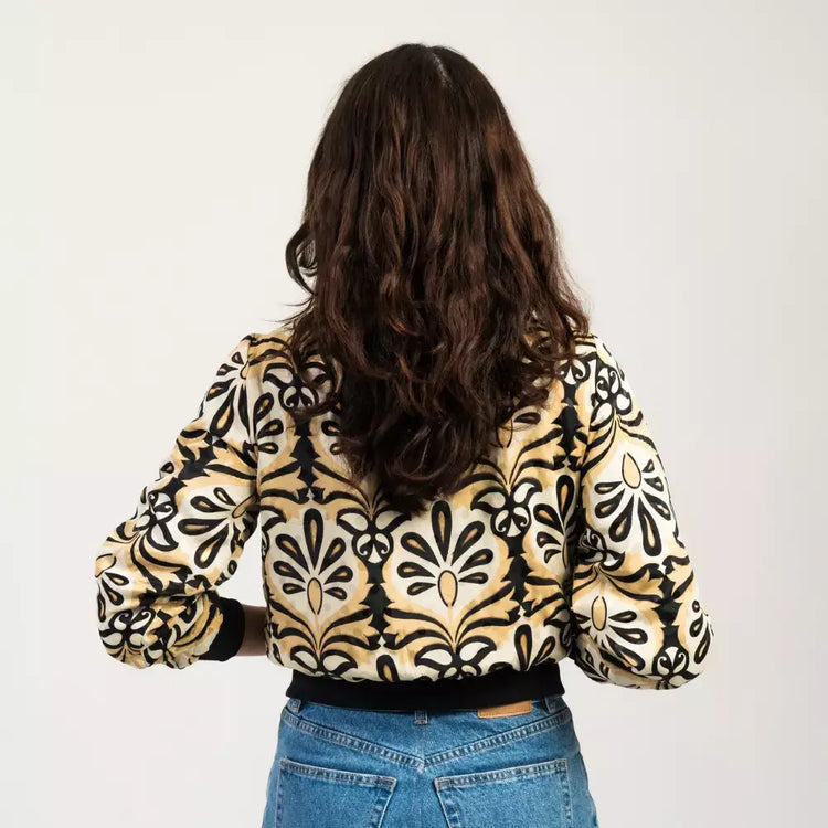 chaqueta bomber  con cremallera mujer arena formentera