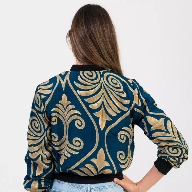 chaqueta bomber  con cremallera mujer arena formentera