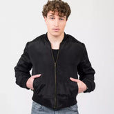 chaqueta bomber  con cremallera hombre mujer arena formentera