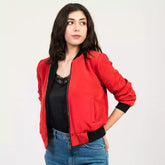 chaqueta bomber mujer roja