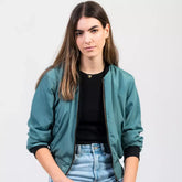 chaqueta bomber  con cremallera hombre mujer arena formentera