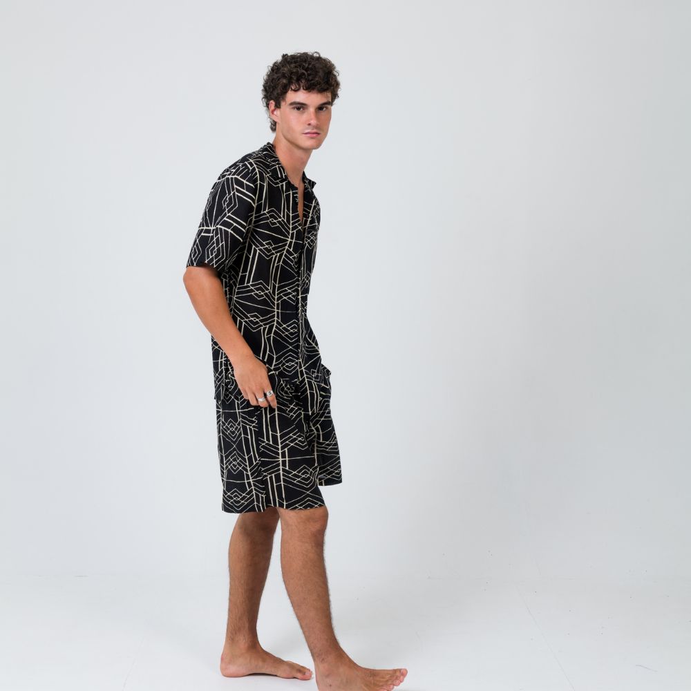 conjunto de camisa y bermuda hombre arena formentera