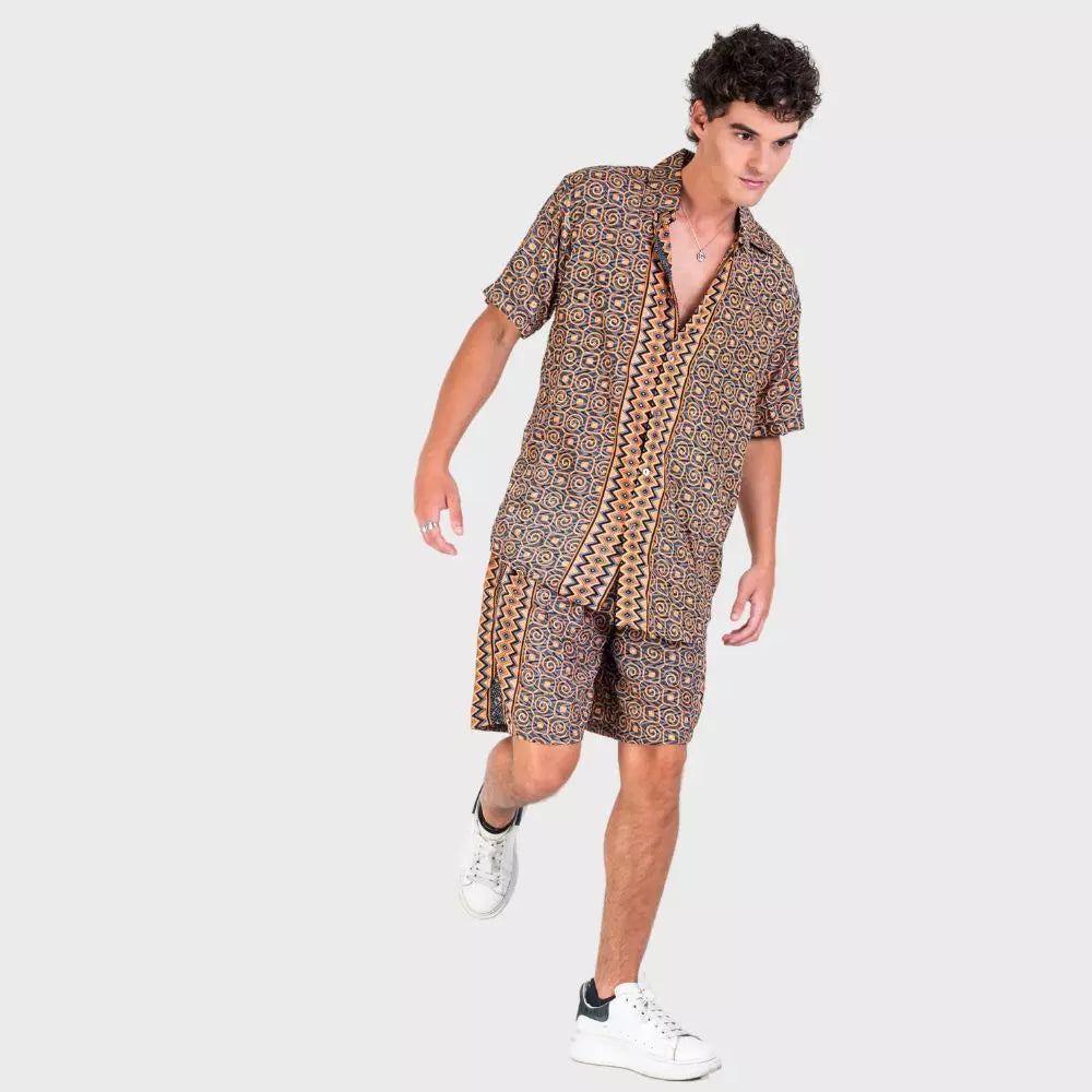 conjunto camisa y bermuda hombre arena formentera