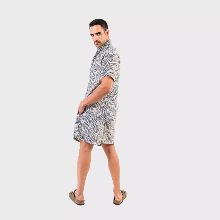 conjunto camisa y bermuda hombre arena formentera