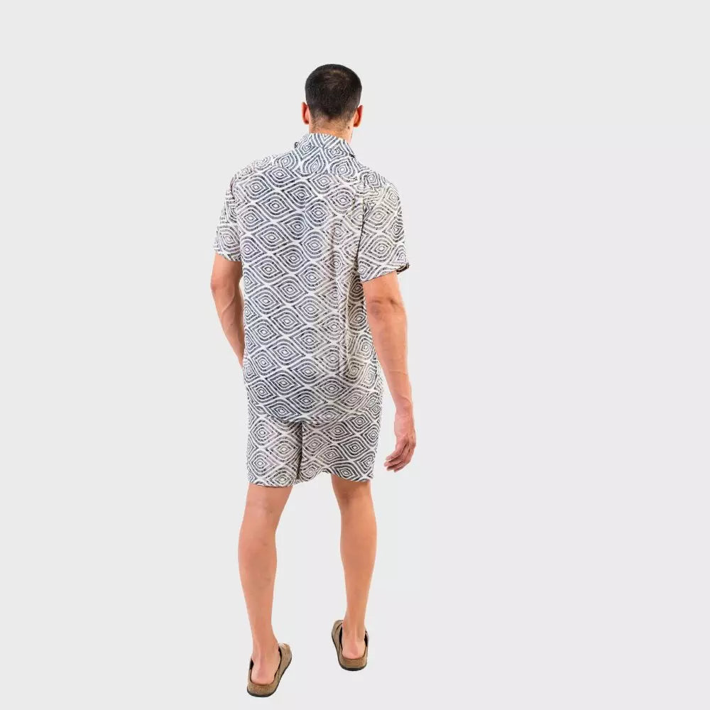 conjunto camisa y bermuda hombre arena formentera