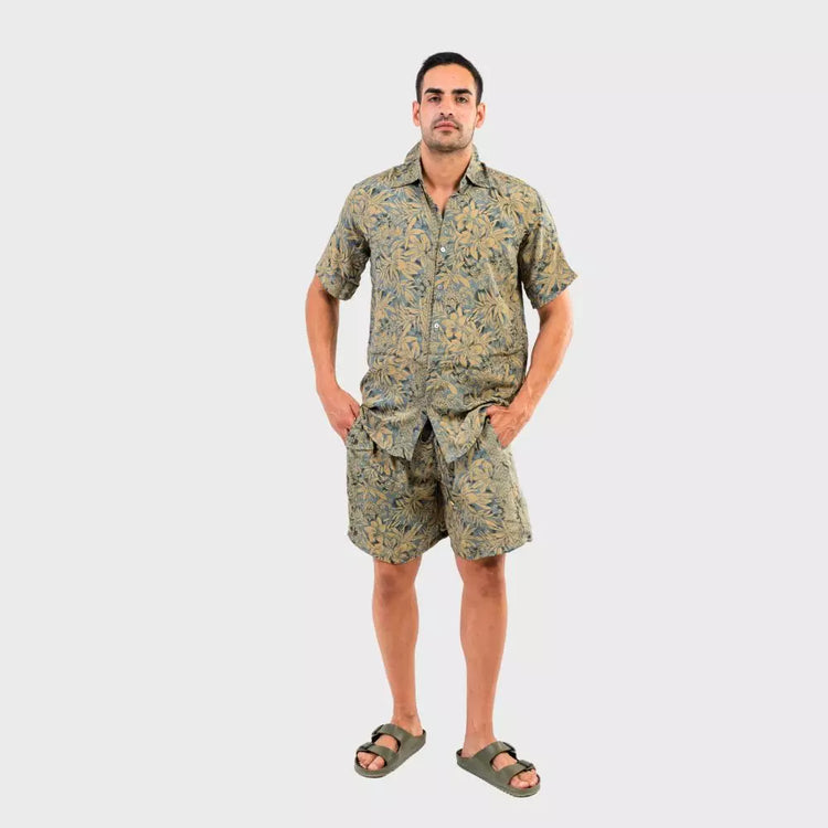 conjunto dos piezas camisas y bermudas hombre arena formentera