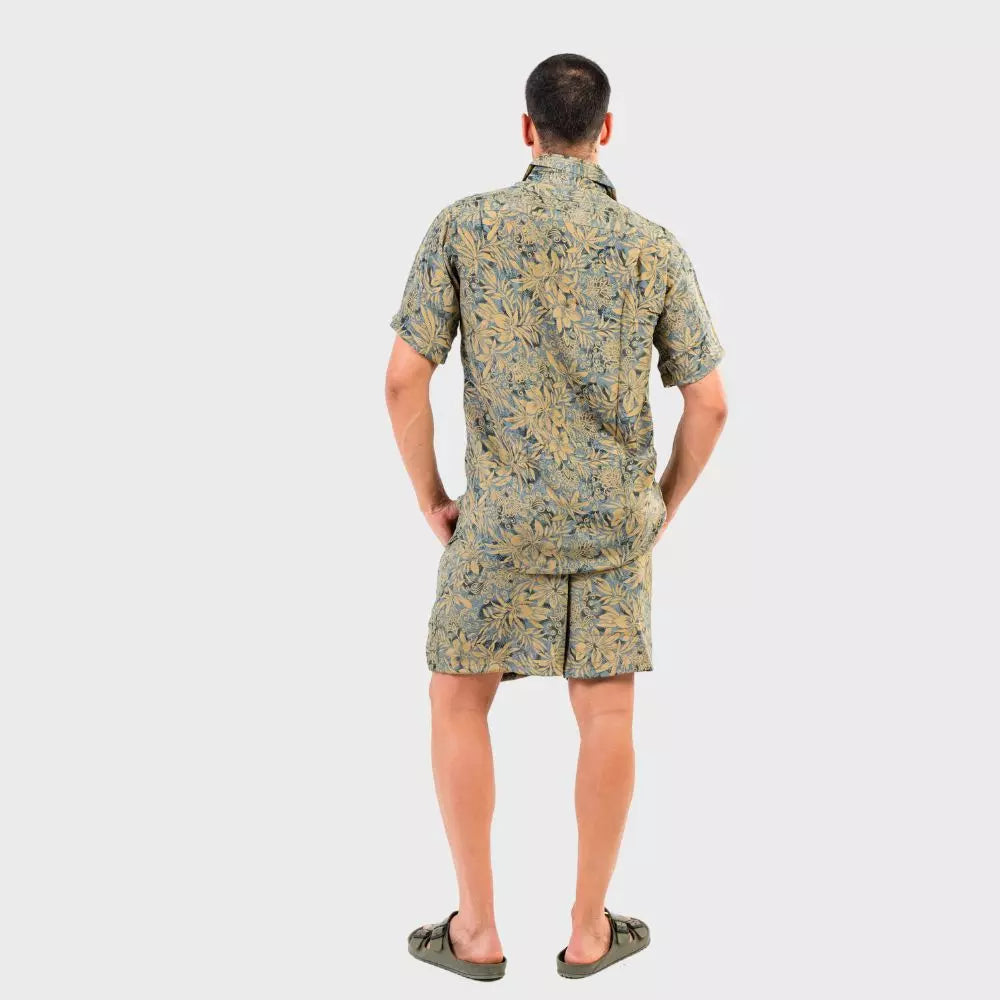 conjunto dos piezas camisas y bermudas hombre arena formentera