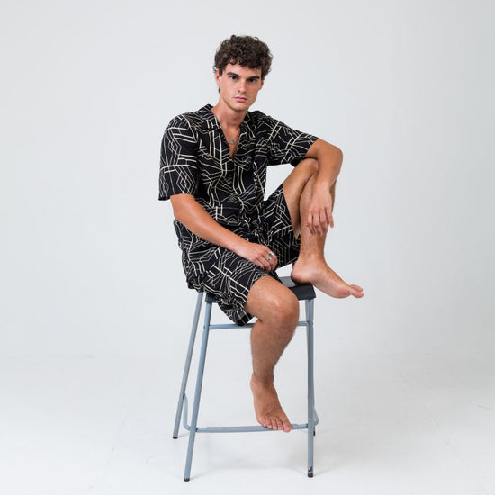 conjunto de camisa y bermuda hombre arena formentera