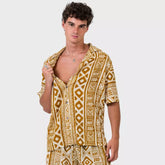 conjunto dos piezas camisas y bermudas hombre arena formentera