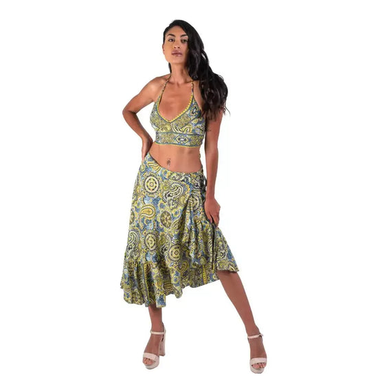 conjunto de  top y falda mujer arena formentera